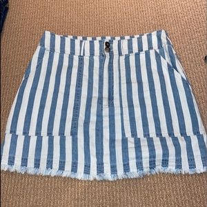 Jack by BB Dakota Off White Pin Stripe Blue Skirt
